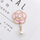 20MM Pearl Camellia Alloy  snap button charms