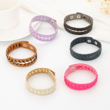PU leather handmade threaded baseball bracelet