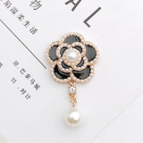20MM Pearl Camellia Alloy  snap button charms