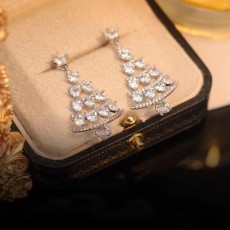 Christmas tree alloy rhinestone earrings