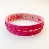 PU leather handmade threaded baseball bracelet