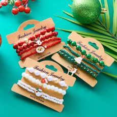 Christmas elements, rice bead bead bead bracelet, fashionable and versatile Santa Claus snowman bracelet set