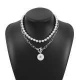 Hot Girl Round Bead Chain Stacked Necklace Bracelet fit 20mm Snaps button jewelry wholesale