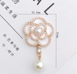 20MM Pearl Camellia Alloy  snap button charms