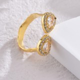 Flower zircon open ring