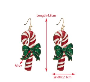 Christmas Drip Oil Deer Snowflake Candy Earrings