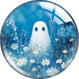 20MM Halloween Ghost Cartoon  glass snap button charms