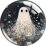 20MM Halloween Ghost Cartoon  glass snap button charms