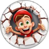 20MM Christmas Cartoon  glass snap button charms