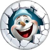 20MM Christmas Cartoon  glass snap button charms
