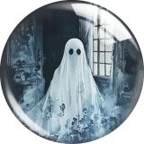20MM Halloween Ghost Cartoon  glass snap button charms