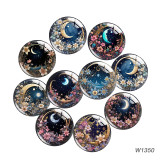 20MM moon Cartoon  glass snap button charms