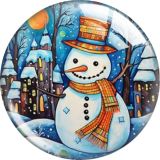 20MM Christmas Cartoon  glass snap button charms