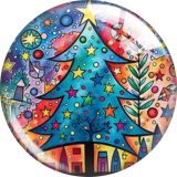 20MM Christmas Cartoon  glass snap button charms