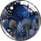 20MM Moon scenery Cartoon  glass snap button charms