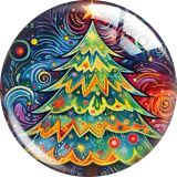 20MM Christmas Cartoon  glass snap button charms