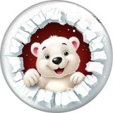 20MM Christmas Cartoon  glass snap button charms