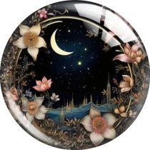 20MM moon Cartoon  glass snap button charms