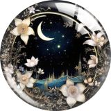 20MM Moon scenery Cartoon  glass snap button charms