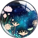 20MM Moon scenery Cartoon  glass snap button charms