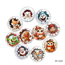 20MM Christmas Cartoon  glass snap button charms