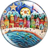 20MM Colorful Canvas  Cartoon  glass snap button charms
