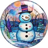 20MM Christmas Cartoon  glass snap button charms