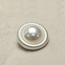20MM Pearl metal silver plated snap charms