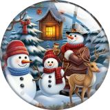 20MM Christmas Cartoon  glass snap button charms