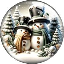 20MM Christmas Cartoon  glass snap button charms