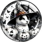 20MM Halloween Cat Cartoon  glass snap button charms