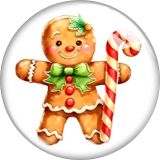 20MM Christmas Cartoon  glass snap button charms