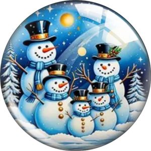 20MM Christmas Cartoon  glass snap button charms