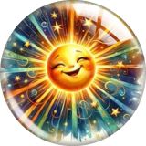 20MM sun Cartoon  glass snap button charms