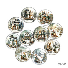 20MM Christmas Cartoon  glass snap button charms