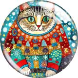 20MM cat glass snap button charms