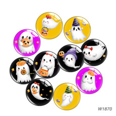 20MM Halloween  Cartoon  glass snap button charms