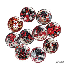 20MM Christmas Cartoon  glass snap button charms