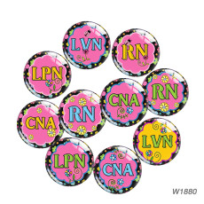 20MM nurse Cartoon  glass snap button charms