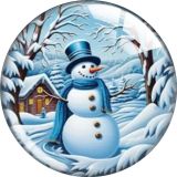 20MM Christmas Cartoon  glass snap button charms