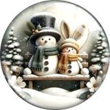 20MM Christmas Cartoon  glass snap button charms