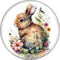 20MM Easter Bunny Cartoon  glass snap button charms