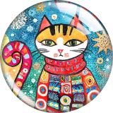 20MM cat glass snap button charms