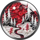 20MM Christmas Cartoon  glass snap button charms