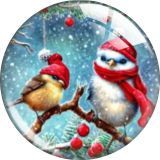 20MM Christmas Cartoon  glass snap button charms