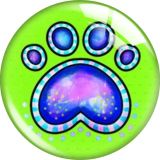 20MM Dog paw print glass snap button charms