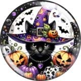 20MM Halloween Cat Cartoon  glass snap button charms
