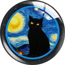 20MM Van Gogh Cat glass snap button charms