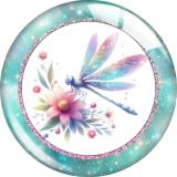 20MM dragonfly glass snap button charms