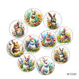 20MM Easter Bunny Cartoon  glass snap button charms